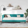 vidaXL Hoekbedframe met Matras met matras 2 pcs Turquoise Fluweel