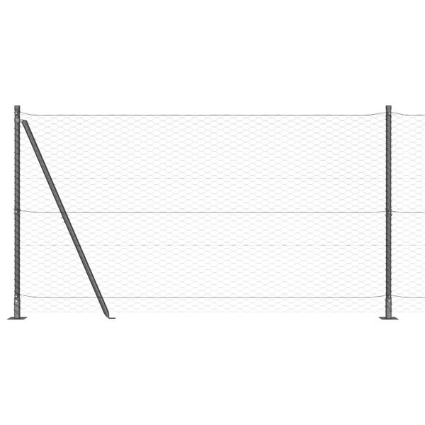 vidaXL Afrasteringspaal Grijs 25 x 1,4 m (36 mm gaas) Staal en PVC