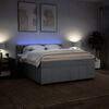 vidaXL Boxspring met matras stof lichtgrijs 180x200 cm