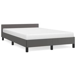vidaXL Bedframe met hoofdeinde zonder matras 120x200 cm grijs