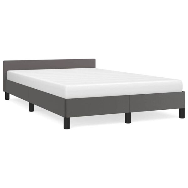 vidaXL Bedframe met hoofdeinde zonder matras 120x200 cm grijs