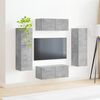 vidaXL Tv-meubelset Wandgemonteerd 4 pcs Beton Grijs Bewerkt hout