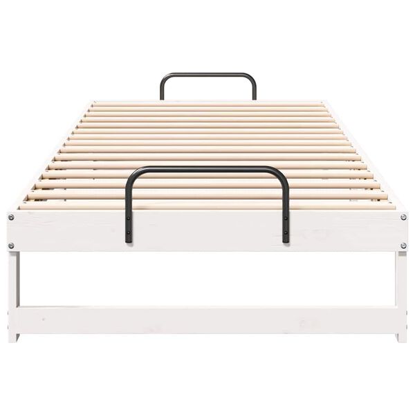 vidaXL Bedframe Wit 80 x 220 cm Massief grenenhout