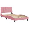 vidaXL Bedframe zonder matras "Hanko" fluweel roze 100x200 cm