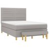 vidaXL Boxspring met matras stof lichtgrijs 140x200 cm