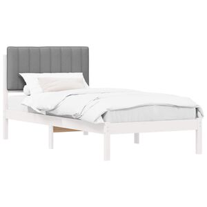 vidaXL Bedframe met Gevoerd Hoofdgedeelte Lichtgrijs 90 x 190 cm