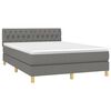 vidaXL Boxspring met matras en LED stof donkergrijs 140x200 cm