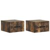 vidaXL Wandbeugel Bedkast 2 st Gerookt eiken 34,5 x 33 x 20 cm