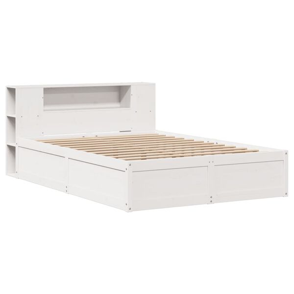 vidaXL Bedframe zonder matras massief grenenhout wit 160x200 cm