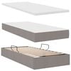 vidaXL Opbergbed met LED met matras Taupe 90 x 200 cm Polyester
