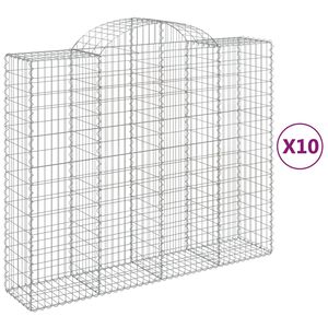 vidaXL Schanskorven 10 st gewelfd 200x50x160/180 cm ijzer