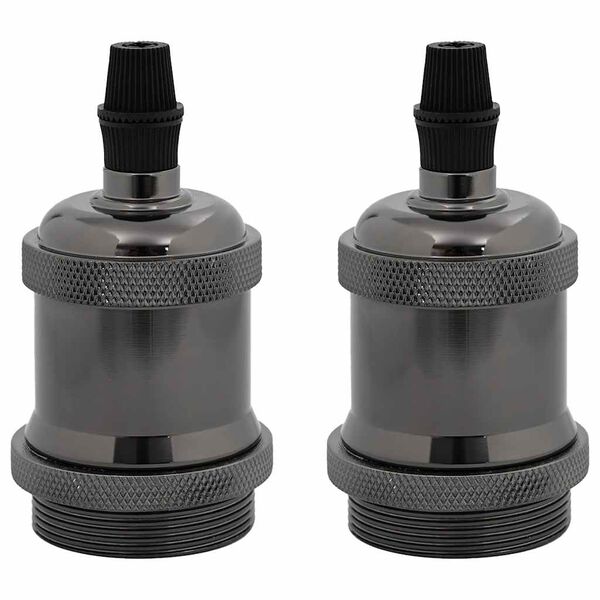 vidaXL Lamphouders 2 st glanzend zwart E27