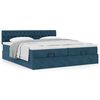vidaXL Ottoman bed met matrassen 160x200cm fluweel donkerblauw
