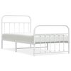 vidaXL Bedframe met hoofd- en voeteneinde metaal wit 100x190 cm