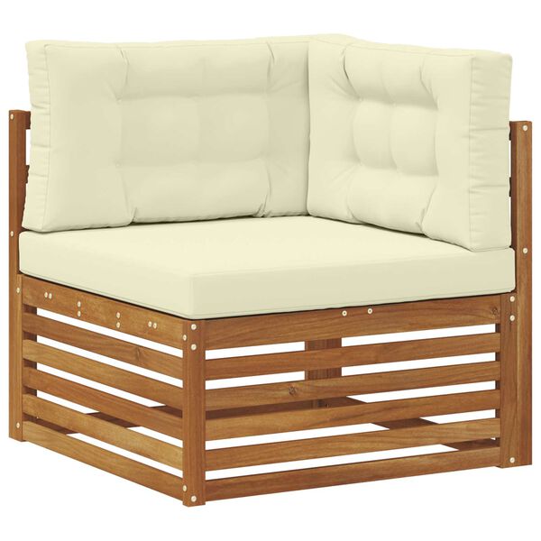 vidaXL Sofa-Sets 10 pcs Natuurlijk en Cr&egrave;me Massief Acaciahout