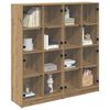 vidaXL Highboard 2 pcs Artisan Eiken 68 x 37 x 142 cm Bewerkt hout