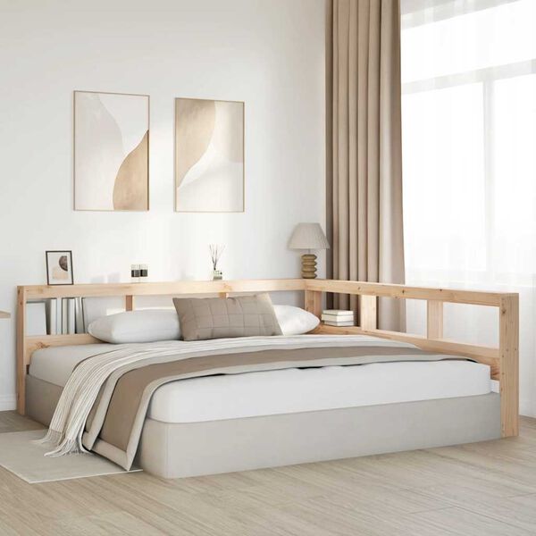 vidaXL Boekenkast Hoofdeinde L-vormig 200 cm massief grenenhout