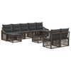 vidaXL Tuinbankenset 10 pcs Grijs poly rattan