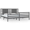 vidaXL Bedframe massief grenenhout grijs 200x200 cm
