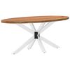 vidaXL Eettafel 200x100x74 cm ovaal massief eikenhout lichtbruin