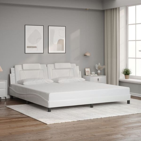 vidaXL Bedframe "Viana" met LED zonder matras wit 200x200 cm