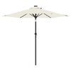 vidaXL Parasol met LED's en stalen paal 225x225x212 cm wit