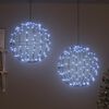 vidaXL Bal met 320 LED 2 pcs Koudwit 50,5 x 50,5 x 52 cm Metaal