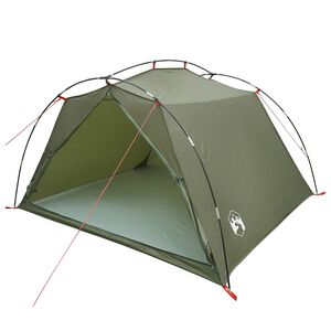 vidaXL Tunneltent 4-persoons Olijfgroen 185T Polyester met PU Coating