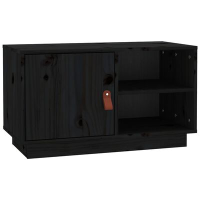 vidaXL Tv-meubel 70x34x40 cm massief grenenhout zwart
