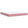 vidaXL Boxspring met matras fluweel roze 180x200 cm