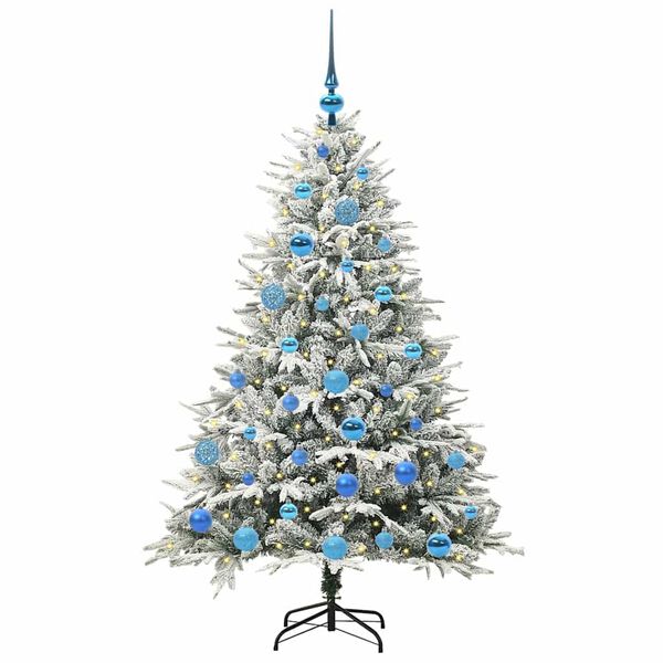 vidaXL Artificial Pre-lit Kerstboom met Ballenset Groen 150 cm