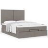 vidaXL Ottoman bed met matras 140x200cm stof taupe
