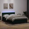 vidaXL Boxspring met matras en LED fluweel donkergroen 160x220 cm