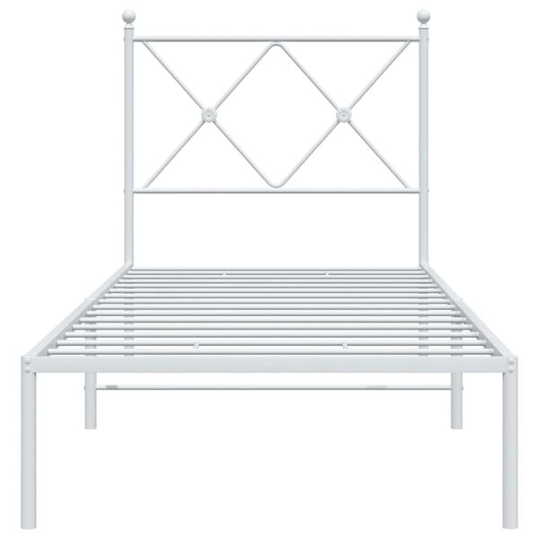 vidaXL Bedframe met hoofdbord metaal wit 80x200 cm