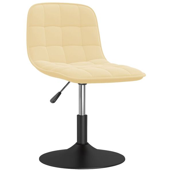 vidaXL Eetkamerstoelen draaibaar 6 st fluweel cr&egrave;mekleurig