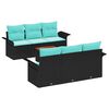 vidaXL Tuinbankenset 7 st 6-Aantal zitplaatsen Zwart en Turquoise
