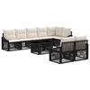 vidaXL Tuinbankenset 9 st Zwart en Cream Wit poly rattan