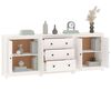 vidaXL Dressoir 210x35x80 cm massief grenenhout wit