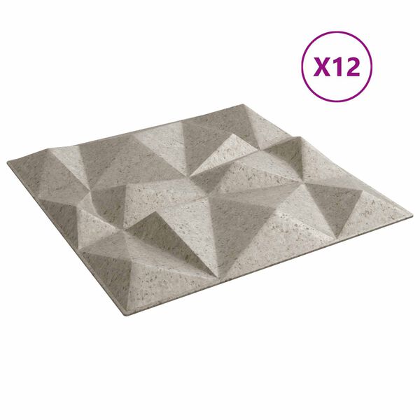 vidaXL Wandpanelen 12 pcs Diamant Beton 50 x 50 cm XPS Schuim