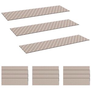 vidaXL Trapmatten 15 st 76 x 20 cm Grijs en Wit Polyester Rechthoekig