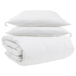 vidaXL Dekbed Set met kussen 3 st Wit Donsveertjes
