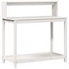 vidaXL Oppottafel met schappen 108x50x109,5 cm massief grenenhout wit