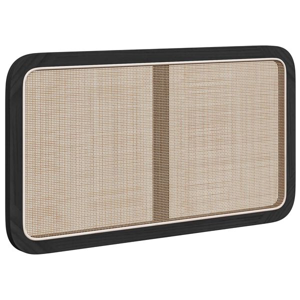 vidaXL Hoofdbord met hoofdeinde Zwart 100 x 55 x 3 cm Rattan