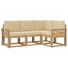 vidaXL Buiten bankenset 4 st Wit en Beige