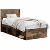 vidaXL Bedframe met opbergruimte en hoofdbord Gerookt eiken