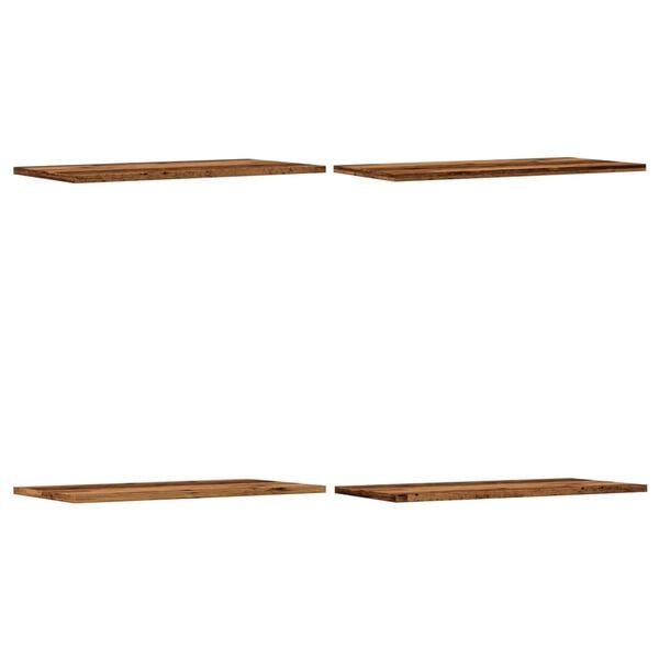 vidaXL Wandschappen 4 st 60x30x1,5 cm bewerkt hout oud houtkleurig