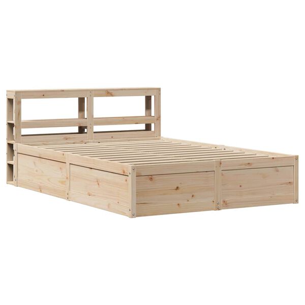 vidaXL Bedframe met hoofdbord massief grenenhout 140x190 cm
