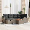 vidaXL Tuin Sofa Set met kussen met opslag 7 pcs Grijs Poly riet