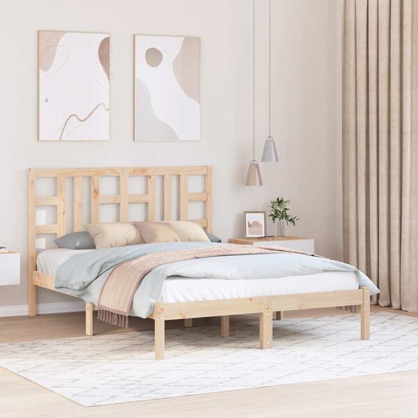 vidaXL Bedframe massief hout 135x190 cm