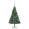 vidaXL Kunstkerstboom met verlichting en kerstballen 120 cm PVC groen